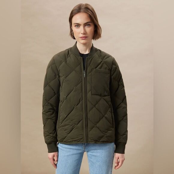 Frank and Oak The Skyline Reversible Bomber Jacket Women's Rosin Green Small NWT - Picture 1 of 10